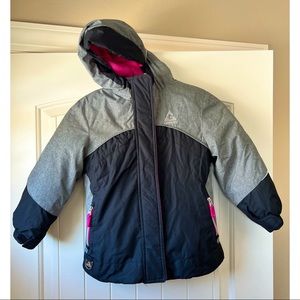 Columbia Gerry Pink/Gray Girls Winter Coat with Puff LinerJacket